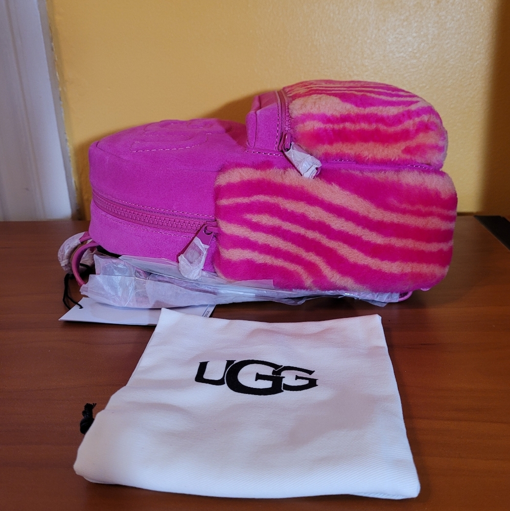 UGG Dannie II Mini Sheepskin Zebra Backback - Picture 4 of 5
